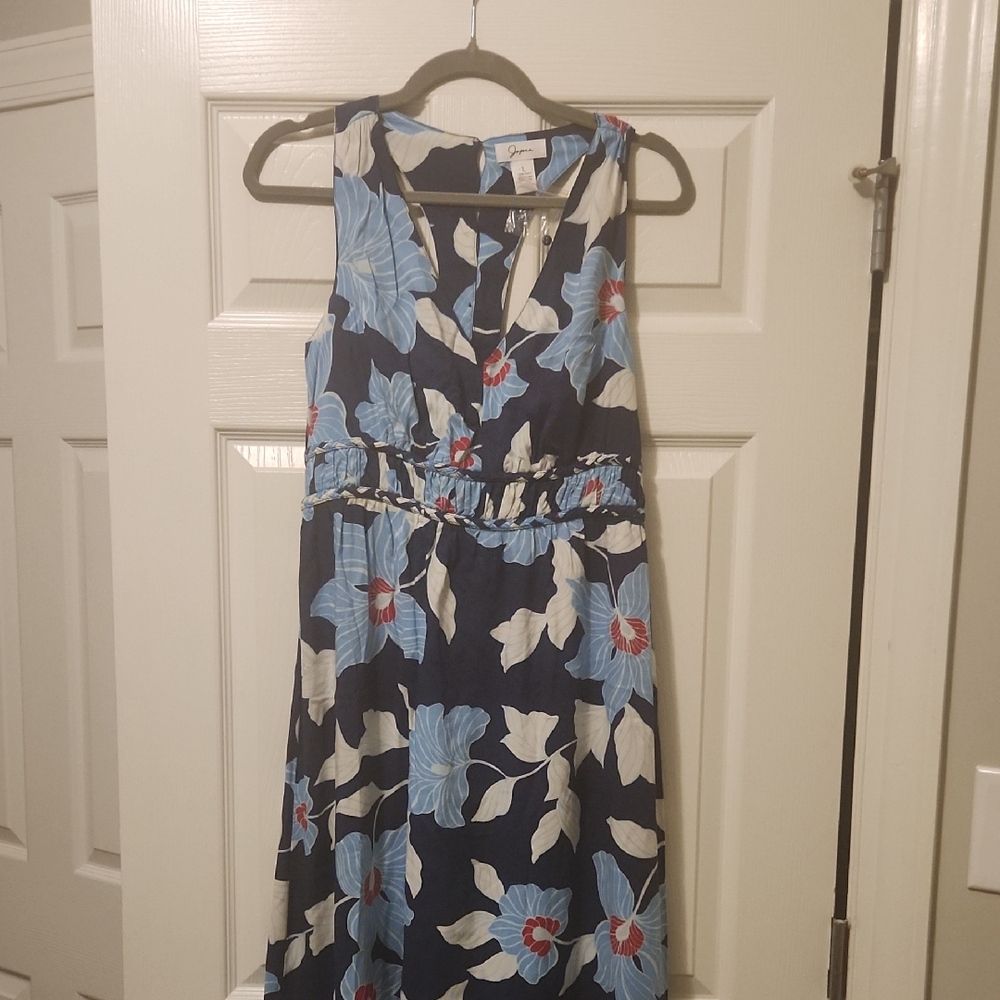 Japna Navy Blue Floral Maxi Dress